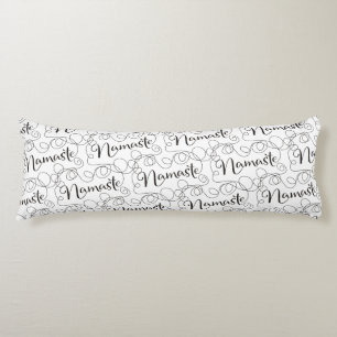 NAMASTE black seamless pattern with LINES Body Pillow