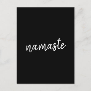 Namaste   Black Yoga Modern Spiritual Meditation Postcard