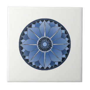 NAMASTE Blue Flower Spiritual Lotus Mandala Tile
