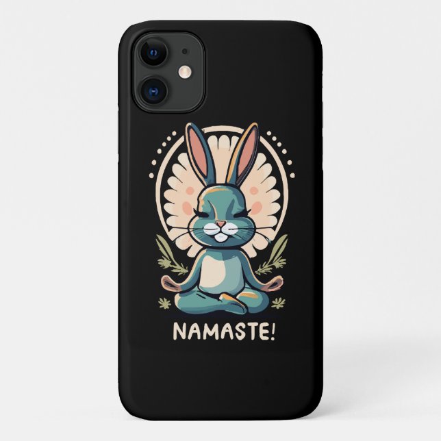 namaste bunny yoga rabbit meditation Case-Mate iPhone case (Back)