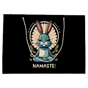 namaste bunny yoga rabbit meditation large gift bag