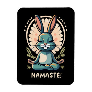 namaste bunny yoga rabbit meditation magnet