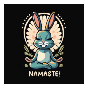 namaste bunny yoga rabbit meditation photo print