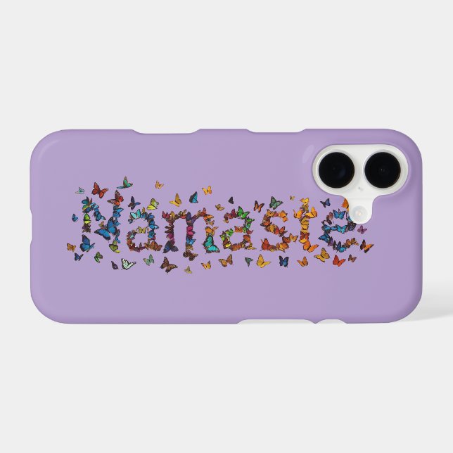 Namaste Butterflies Lavender Yoga Butterfly Phone (Verso (Horizontal))