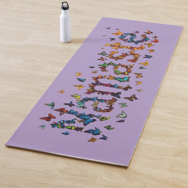 Namaste Butterfly Art | Lavender Purple Meditation Yoga Mat (In Situ)