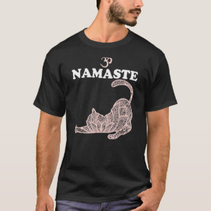 Namaste Cat Yoga Pose Om Symbol Funny Yoga For Wo T-Shirt