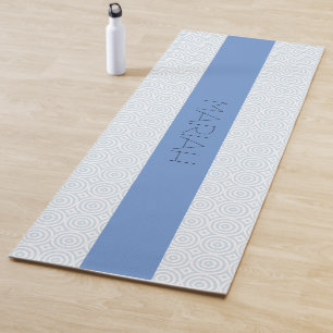 Namaste Circle Geo in Cornflower with Custom Name Yoga Mat