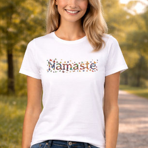 Namaste Colorful Butterfly Graphic Art -Yoga Lover T-Shirt