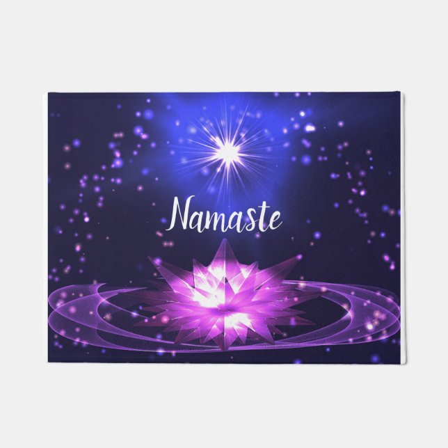 Namaste Crystal Lotus Metaphysical Welcome Doormat (Front)