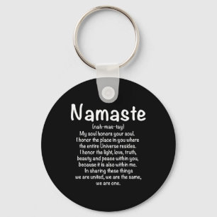 Namaste Definition Yoga Meditation Buddhist Gift Keychain