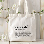 Namaste Definition Yoga Modern Minimal Meditation Tote Bag<br><div class="desc">Namaste Definition Yoga Modern Minimal Meditation Tea Coffee Mug features a simple design of a text definition of "namaste" in modern script typography. Perfect gift for yoga lovers,  birthday,  Christmas,  Mother's Day and more. Designed by © Evco Studio www.zazzle.com/store/evcostudio</div>