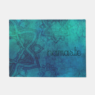 Namaste Distressed Turquoise Mandala Door Mat