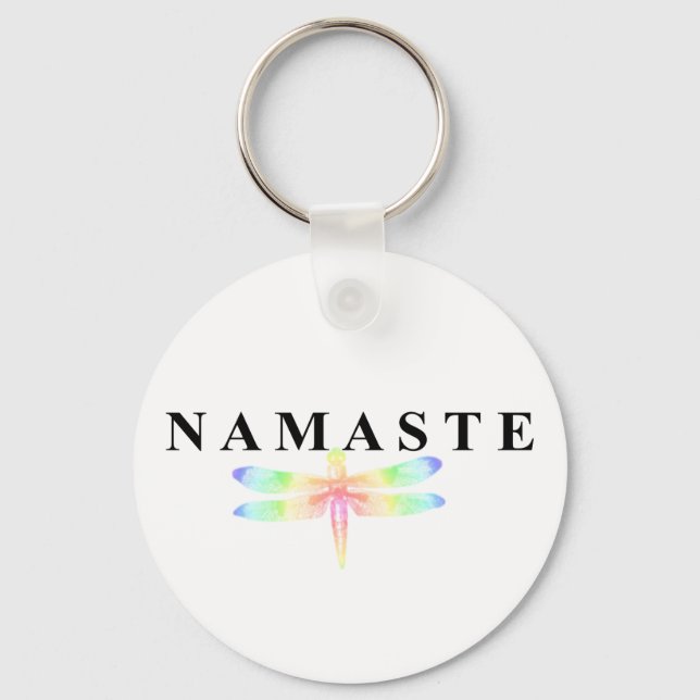 Namaste Dragonfly Keychain (Front)