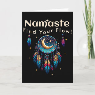 Namaste Find Your Flow Crescent Moon Dreamcatcher  Card