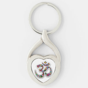 Namaste Floral Symbol Art Keychain