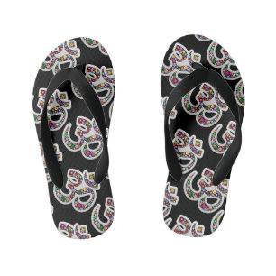 Namaste Floral Symbol Art Kid's Flip Flops