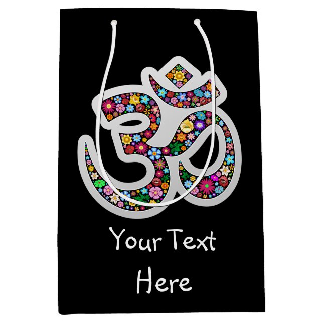 Namaste Floral Symbol Art Medium Gift Bag (Front)