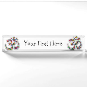 Namaste Floral Symbol Art Nameplate