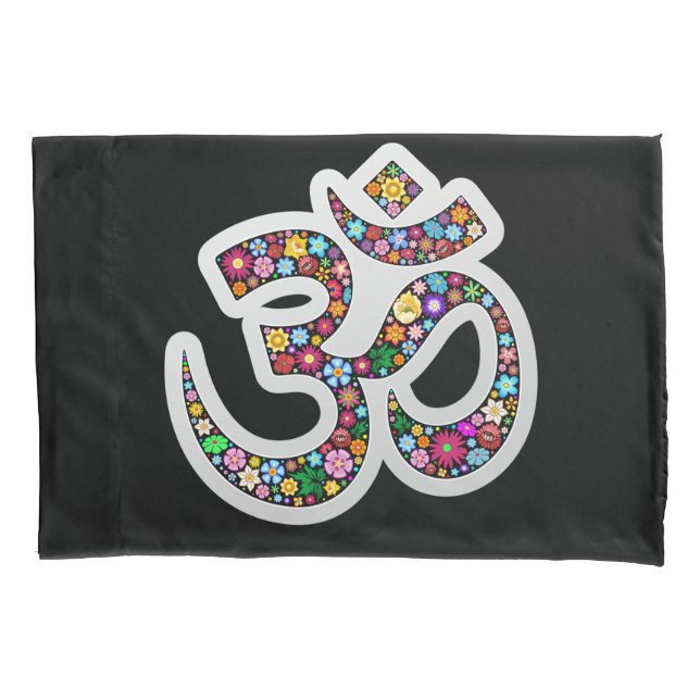 Namaste Floral Symbol Art Pillowcase (Front)