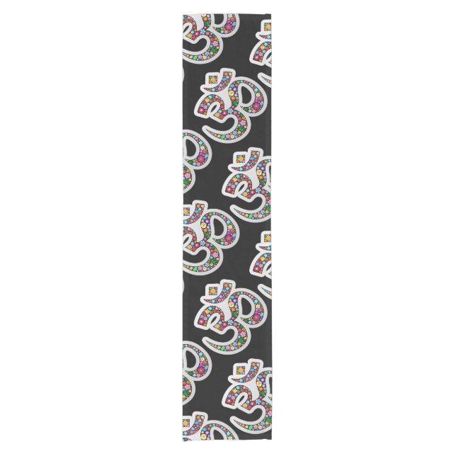 Namaste Floral Symbol Art Short Table Runner (Front)