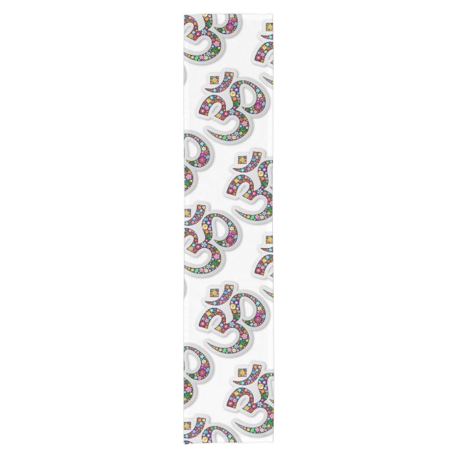 Namaste Floral Symbol Art Short Table Runner (Front)