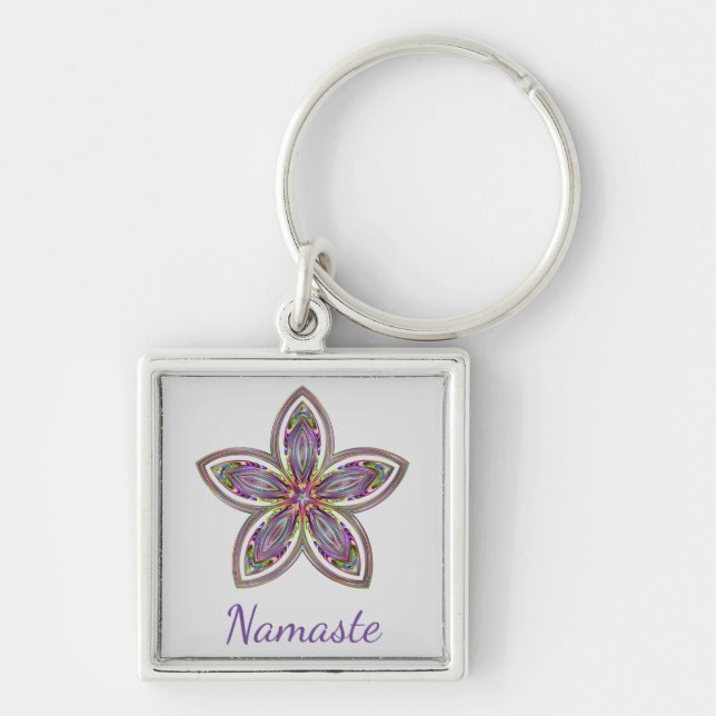 Namaste flower mandala keychain (Front)