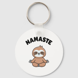 Namaste Funny Cute Sloth Kawaii Yoga Sloth Stress Keychain