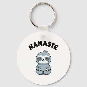 Namaste Funny Cute Sloth Kawaii Yoga Sloth Stress Keychain