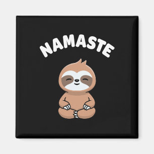 Namaste Funny Cute Sloth Kawaii Yoga Sloth Stress  Magnet