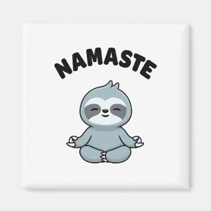 Namaste Funny Cute Sloth Kawaii Yoga Sloth Stress Magnet