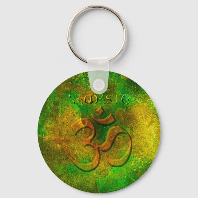 Namaste Green Gold Key Chain (Front)
