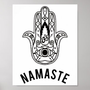 Namaste Hand Hamsa Yoga Hinduism Vedas Ohm Poster