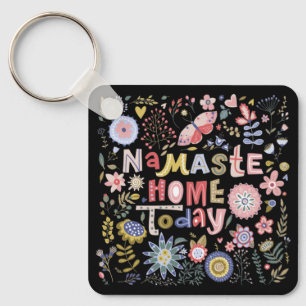 Namaste Home Today Folk Art Floral Keychain