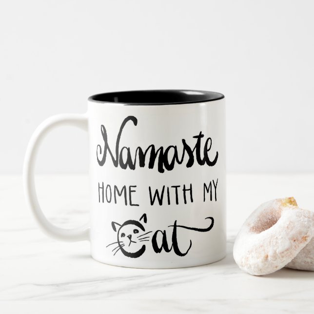 Namaste Home with My Cat Mug (With Donut)