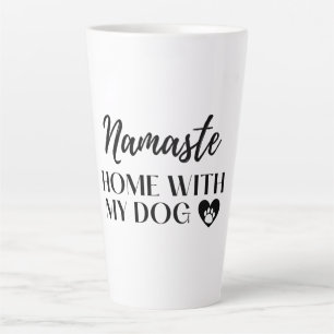 Namaste Home With My Dog [light tone] Magnet Butto Latte Mug