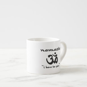 Namaste - I bow to you (in black) Espresso Cup