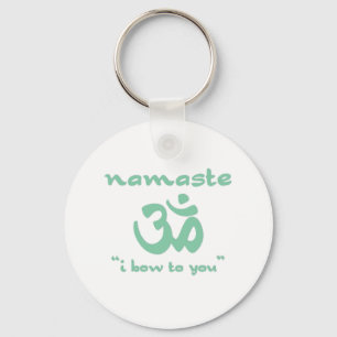 Namaste - I bow to you (in green) Keychain