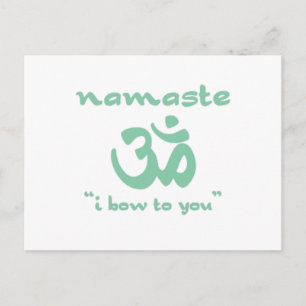 Namaste - I bow to you (in green) Postcard