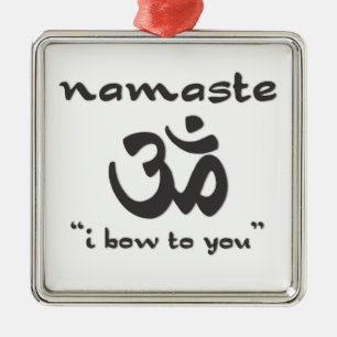 Namaste - I Bow To You Metal Ornament