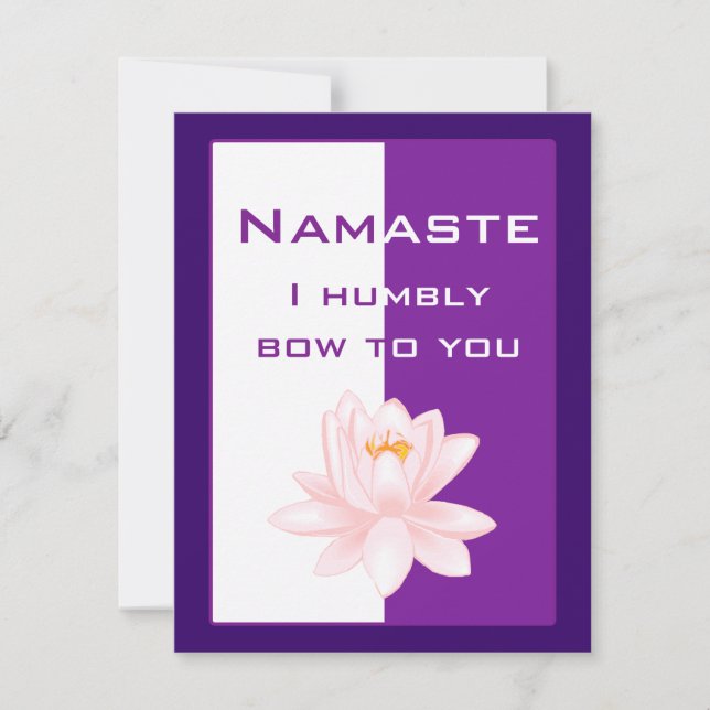 Namaste - I humbly bow to you (purple) Invitation (Front)