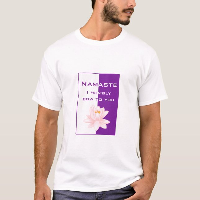 Namaste - I humbly bow to you (purple) T-Shirt (Front)
