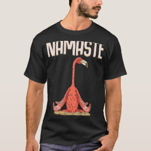 Namaste I Love Yoga Flamingo Meditation Lotus Pose T-Shirt
