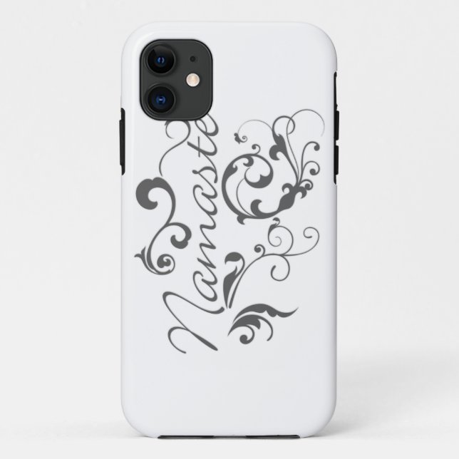 Namaste in dark grey swirls Case-Mate iPhone case (Back)
