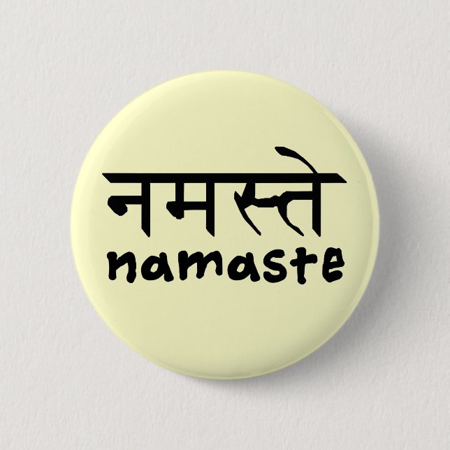 Namaste in English and Hindi 2 Inch Round Button (Front)