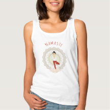 Namaste in Tree Pose - Yoga Asana Woman tank top