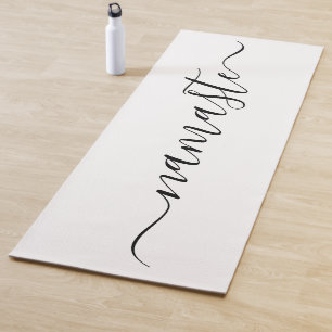 Namaste Initials Personalized Black White Yoga Mat
