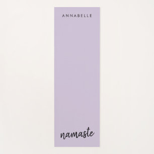 Namaste   Lilac Purple Meditation Modern Name Yoga Mat