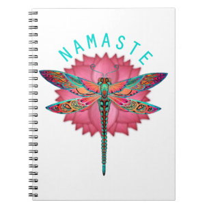 Namaste Lotus Dragonfly Yoga Notebook