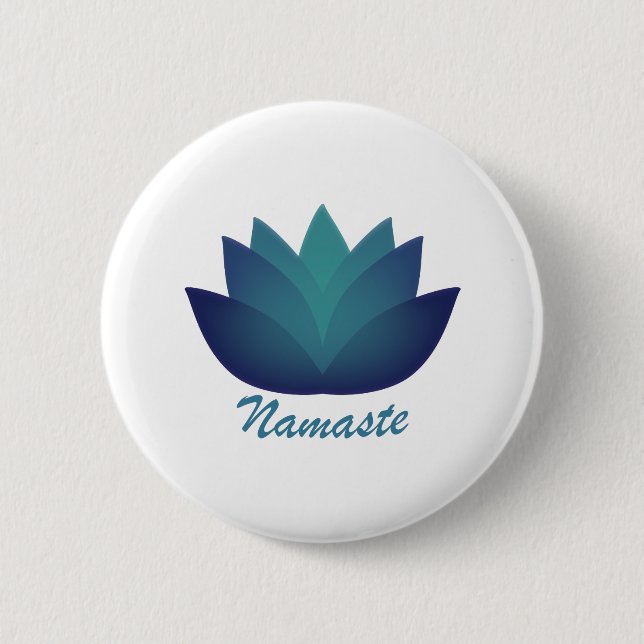 Namaste Lotus Flower 2 Inch Round Button (Front)