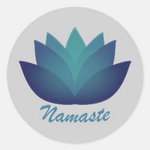 Namaste Lotus Flower Classic Round Sticker